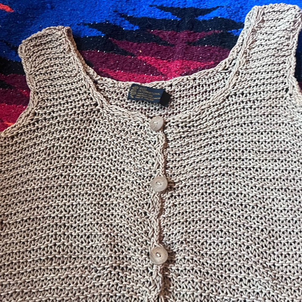 Vintage Knit Button-Up Crop Top